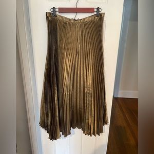 Bronze Pleated Skirt from Anthropologie Size 10